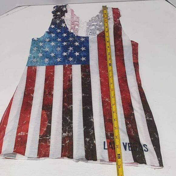 IFSE Las Vegas American Flag Lace Racerback Top Size Small - Picture 11 of 11